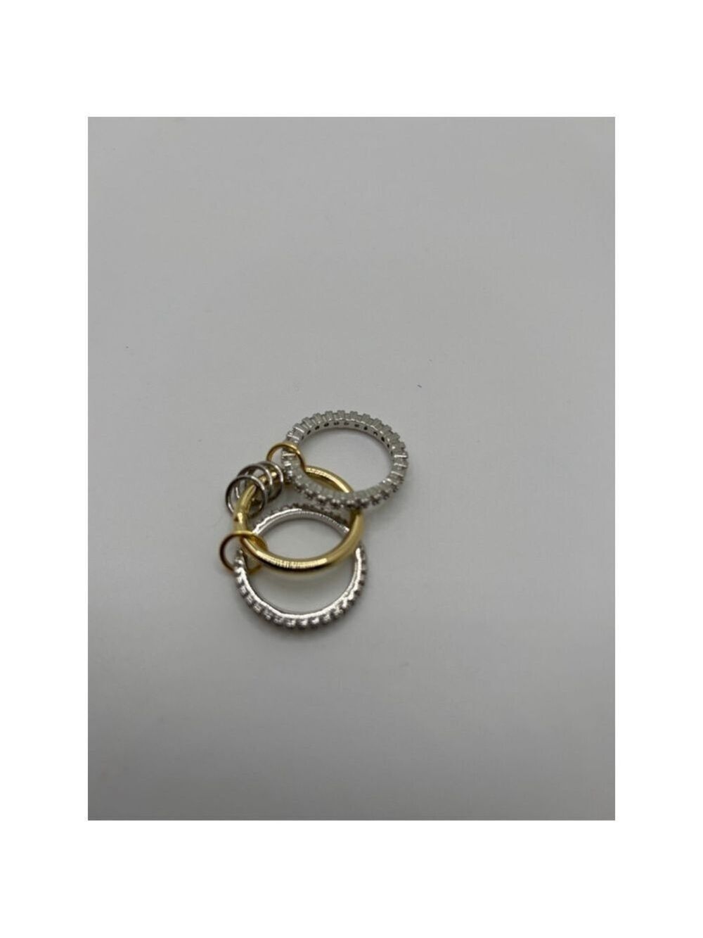 Set 3 Silver Gold Rings - Picture 2 of 2